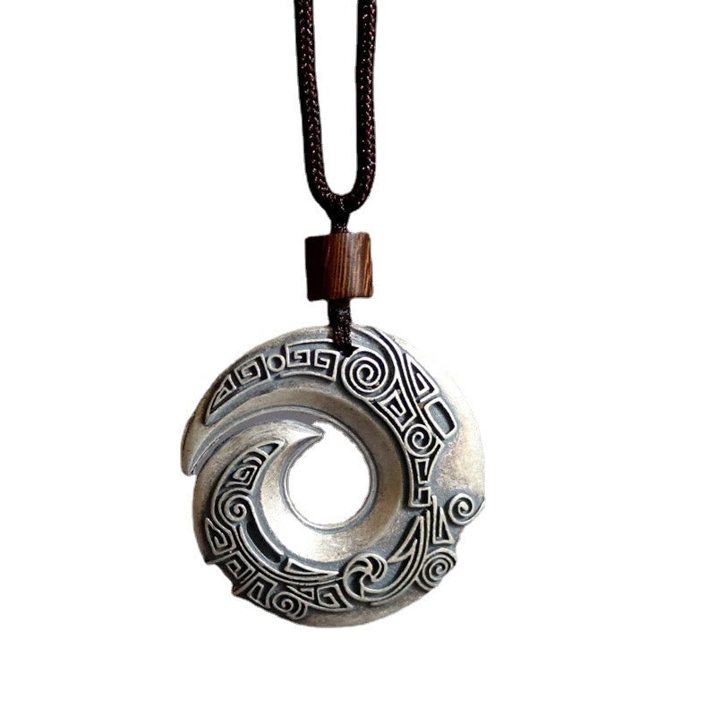 Buddha Stones One's Luck Improves Design Pattern Copper Luck Necklace Pendant - image 5
