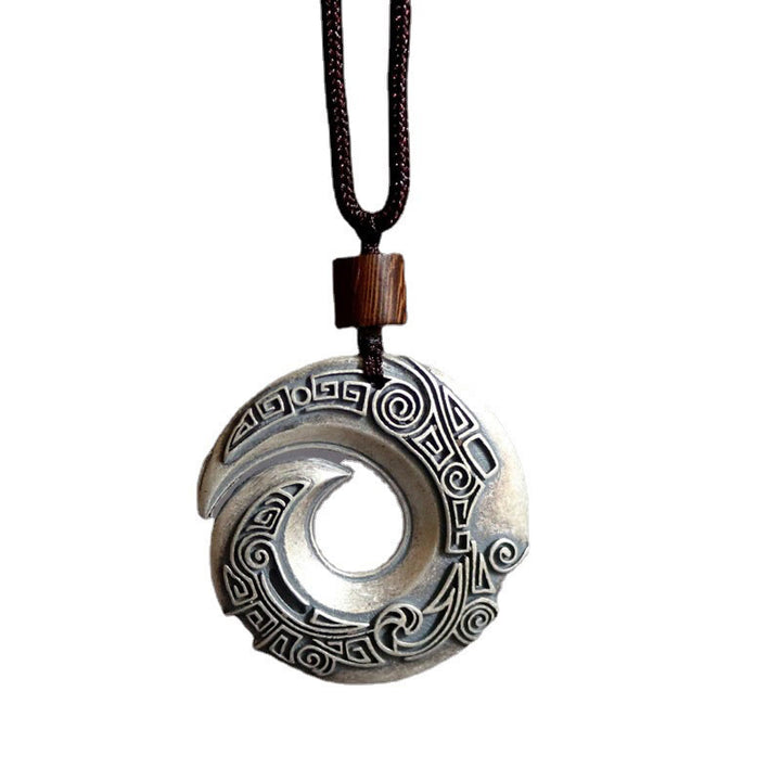Buddha Stones One's Luck Improves Design Pattern Copper Luck Necklace Pendant - image 5