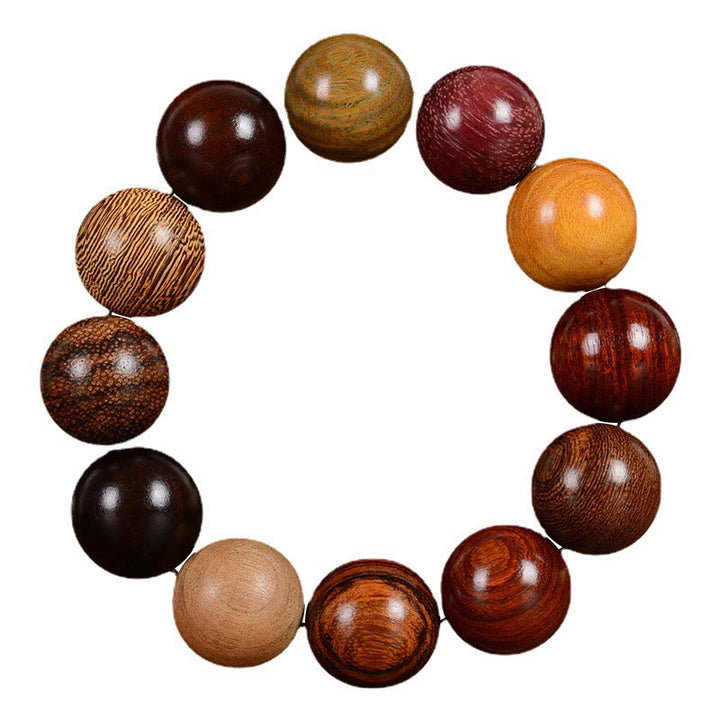 Buddha Stones Multicolored Sandalwood Protection Healing Bracelet - image 8