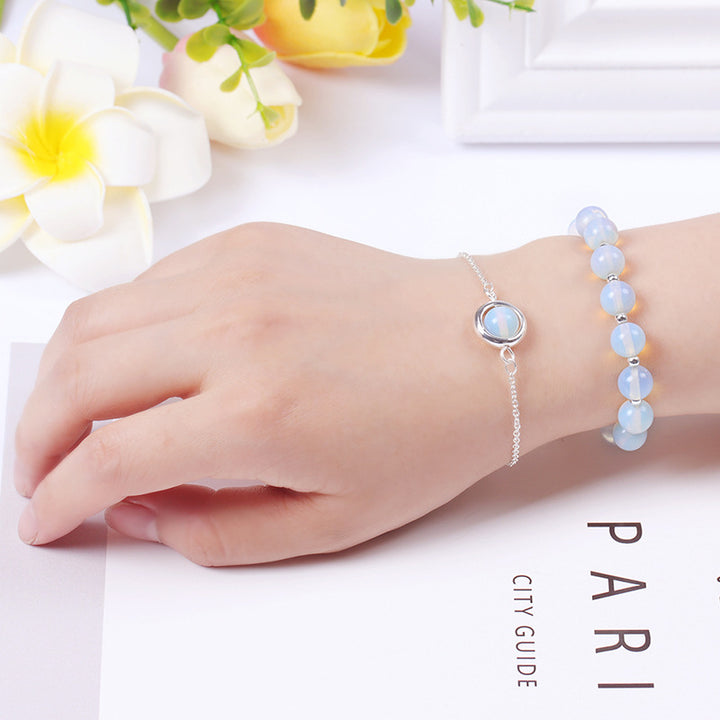 Buddha Stones Sun Stone Strawberry Quartz Crystal Positive Bracelet - Opal - image 28