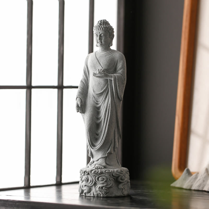 Buddha Stones Meditation Buddha Auspicious Clouds Design Serenity Home Decoration - image 6
