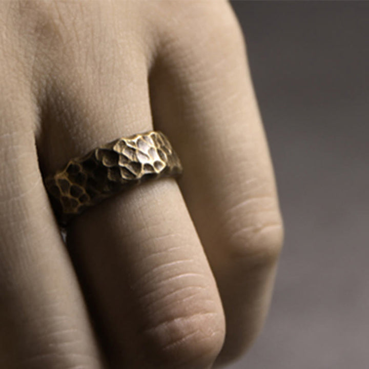 Buddha Stones Tibetan Bump Texture Design Copper Brass Luck Ring - image 7
