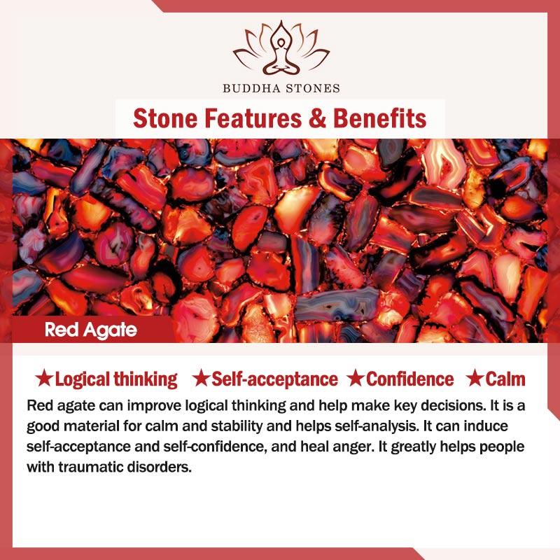 Buddha Stones Red Agate Confidence Red String Bracelet - image 4