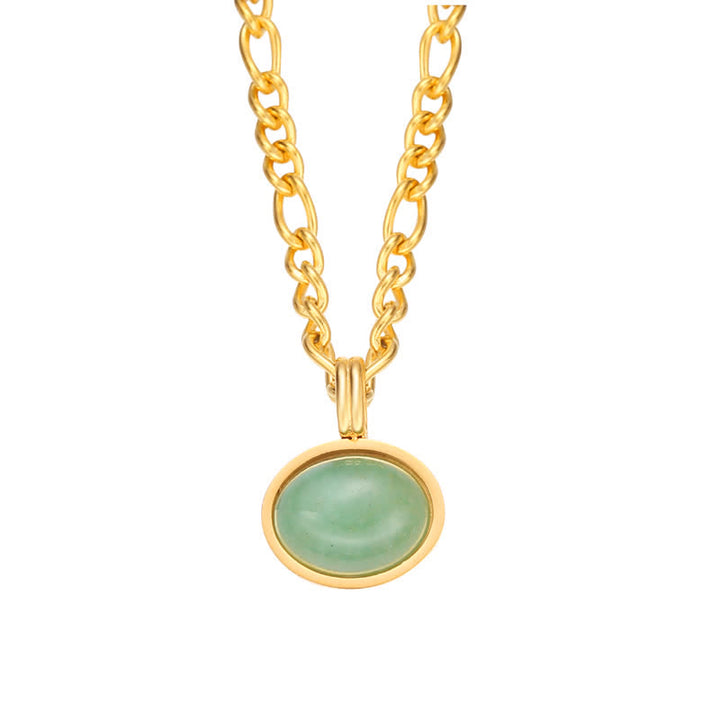 Oval Turquoise Strength Titanium Steel Necklace Pendant - image 15