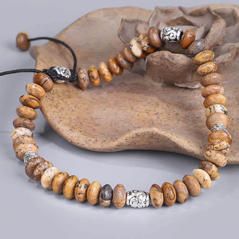 Buddha Stones Picture Jasper Positive Beads String Bracelet - image 4