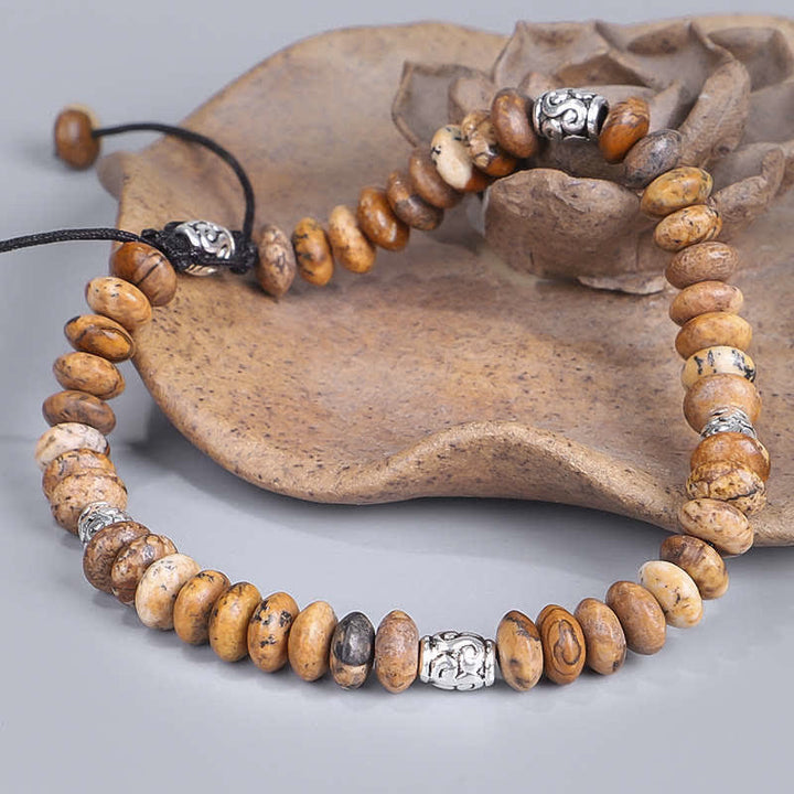 Buddha Stones Picture Jasper Positive Beads String Bracelet - image 4