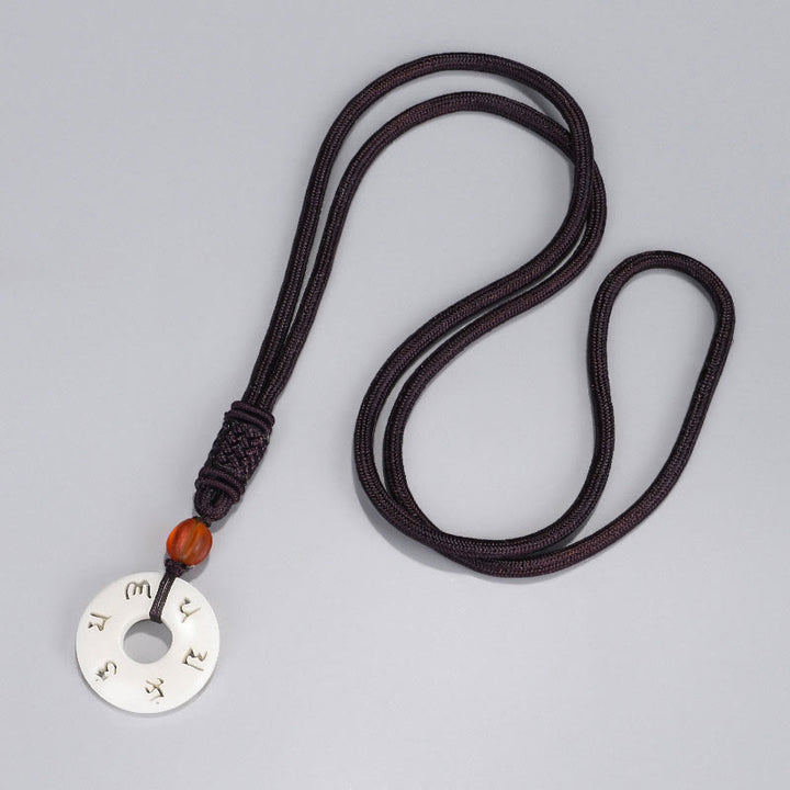 Buddha Stones Ivory Fruit Om Mani Padme Hum Engraved Protection Necklace Pendant - image 4