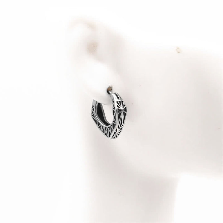 Viking Hoop Titanium Steel Balance Earrings - image 2