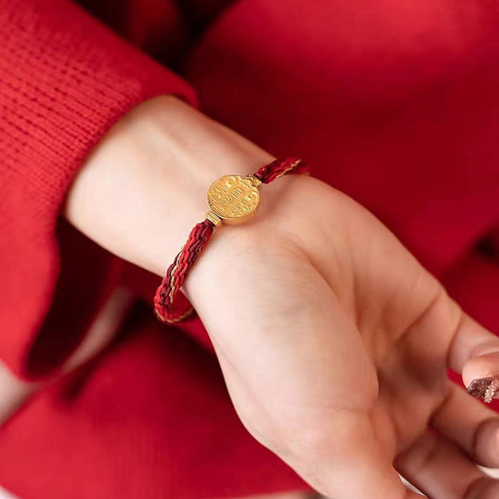 Buddha Stones Five Directions Gods of Wealth Handmade Reincarnation Knot Protection String Braid Bracelet - image 4