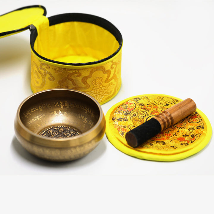 Buddha Stones Tibetan Sound Bowl Handcrafted for Yoga Mindfulness and Meditation Singing Bowl Set - image 0