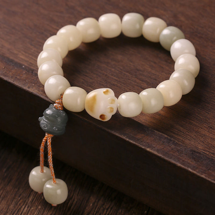 Buddha Stones Lucky Cat Bodhi Seed Cat Paw Peace Bracelet - image 2