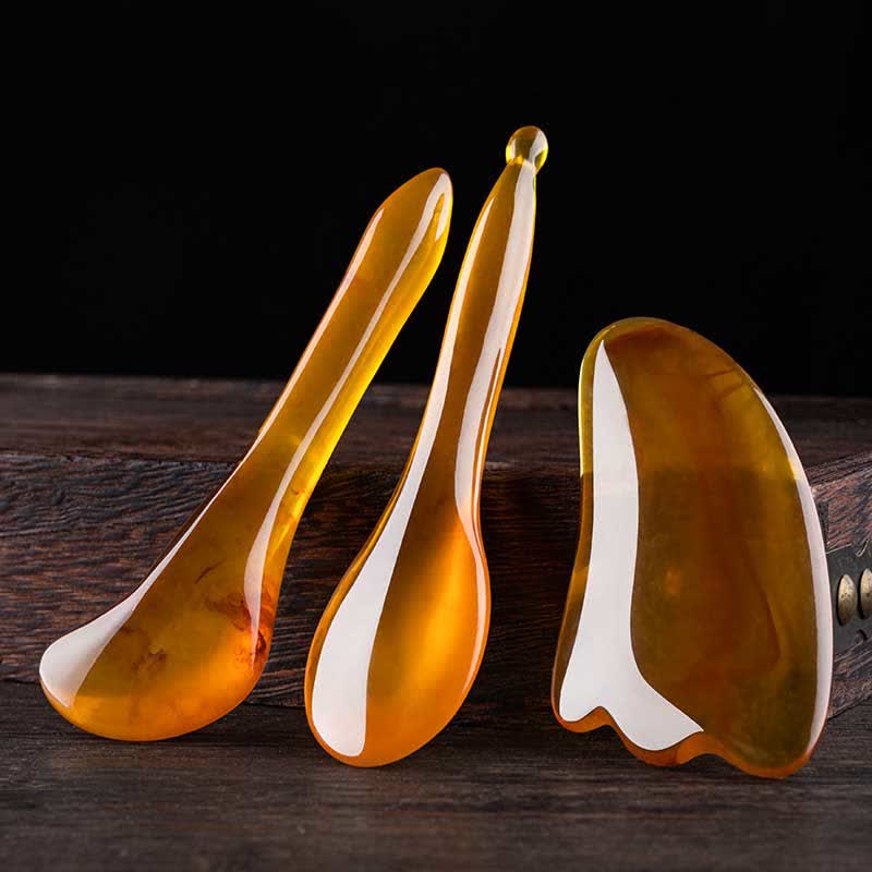 Resin Gua Sha Facial Whole Body Massage Comb Tool Set - image 1