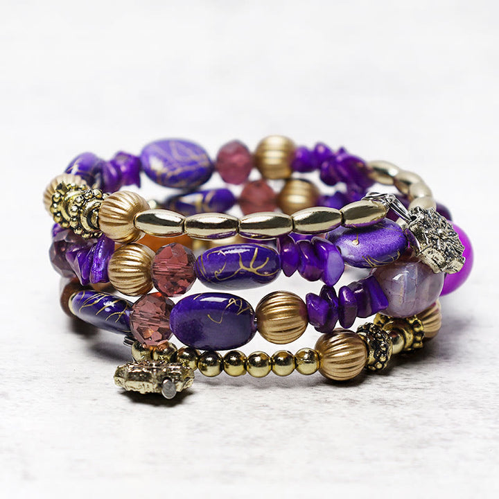 Buddha Stones Multilayer Irregular Turquoise Agate Beads Blessing Bracelet - image 14