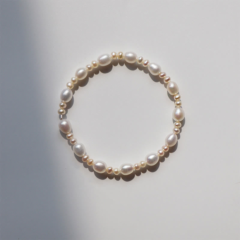 Buddha Stones Natural Flower Pearl Sincerity Bead Bracelet - Pearl Bead - image 2
