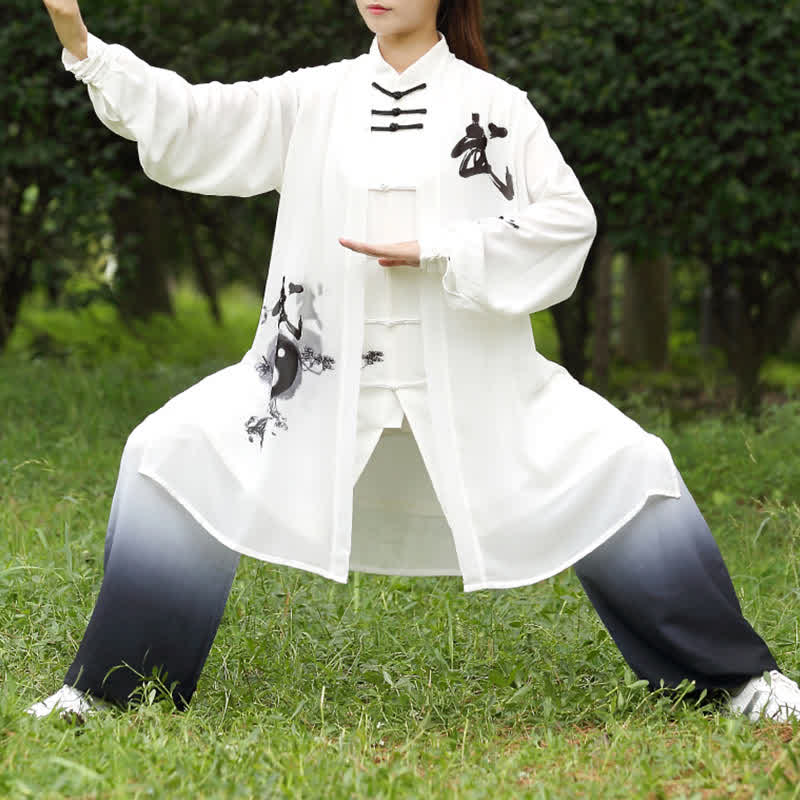 Buddha Stones 3Pcs Yin Yang Tree Tai Chi Spiritual Zen Practice Meditation Prayer Uniform Unisex Clothing Set - 3XL-FIT FOR US/UK/AU/EU-XL - image 0