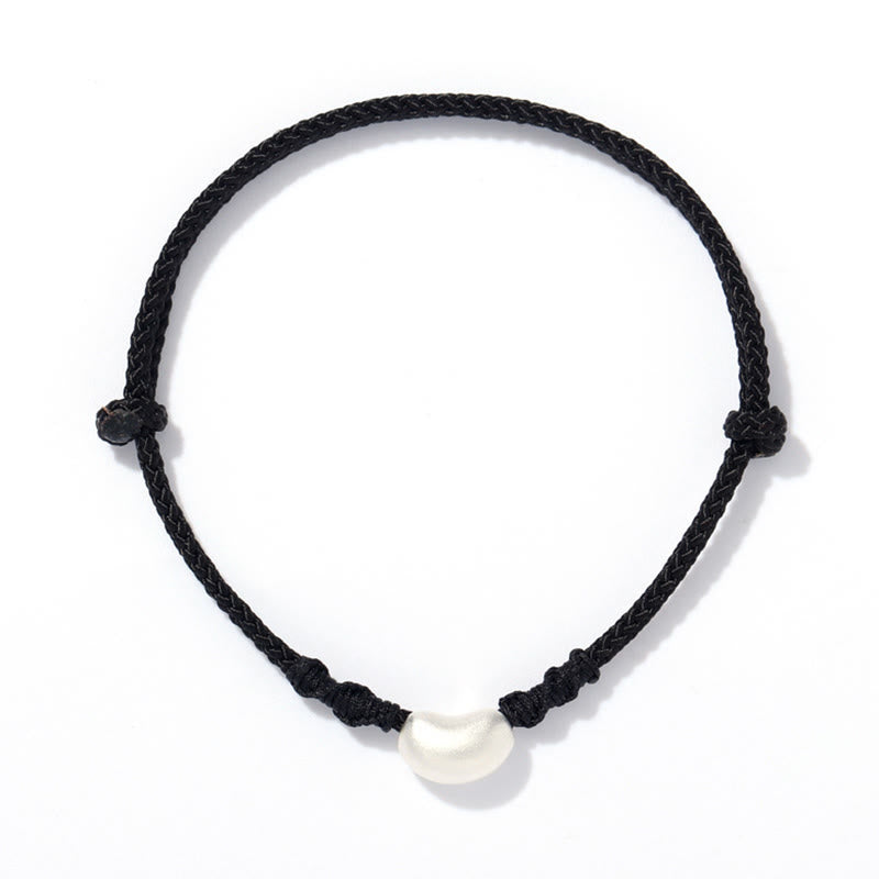 Buddha Stones 999 Sterling Silver Bean Design Luck Connection Handmade Braided Bracelet - image 12