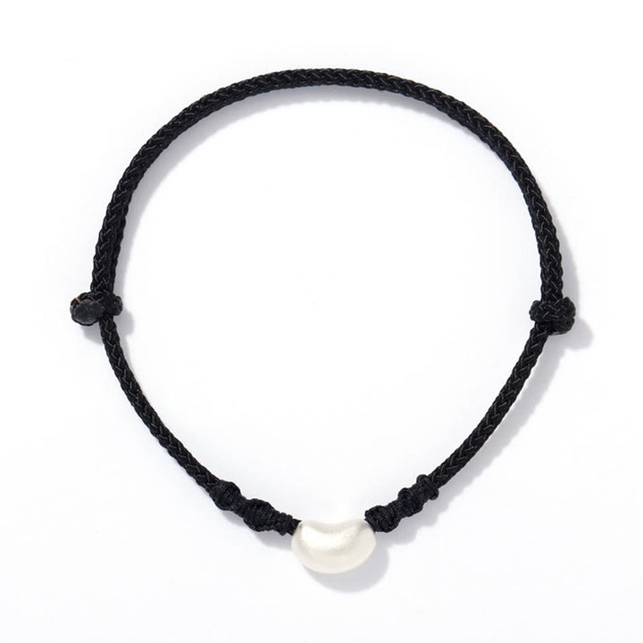 Buddha Stones 999 Sterling Silver Bean Design Luck Connection Handmade Braided Bracelet - image 12