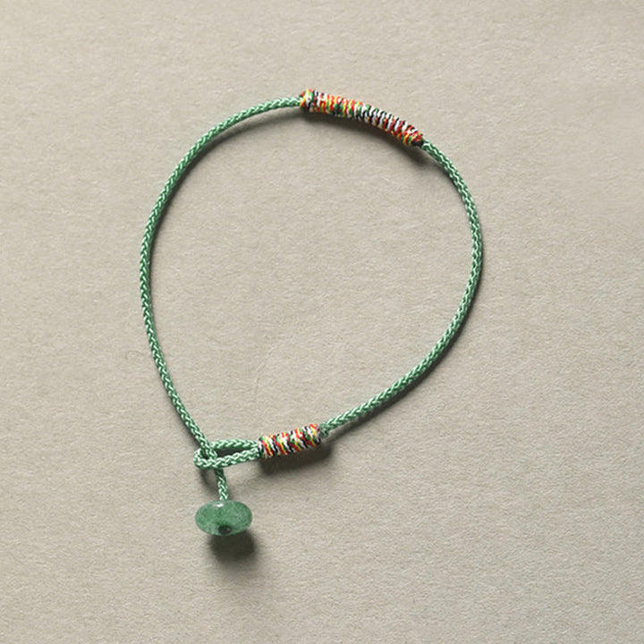 Buddha Stones Tibetan Handmade Green Aventurine Luck Protection Braided Rope Bracelet - image 2