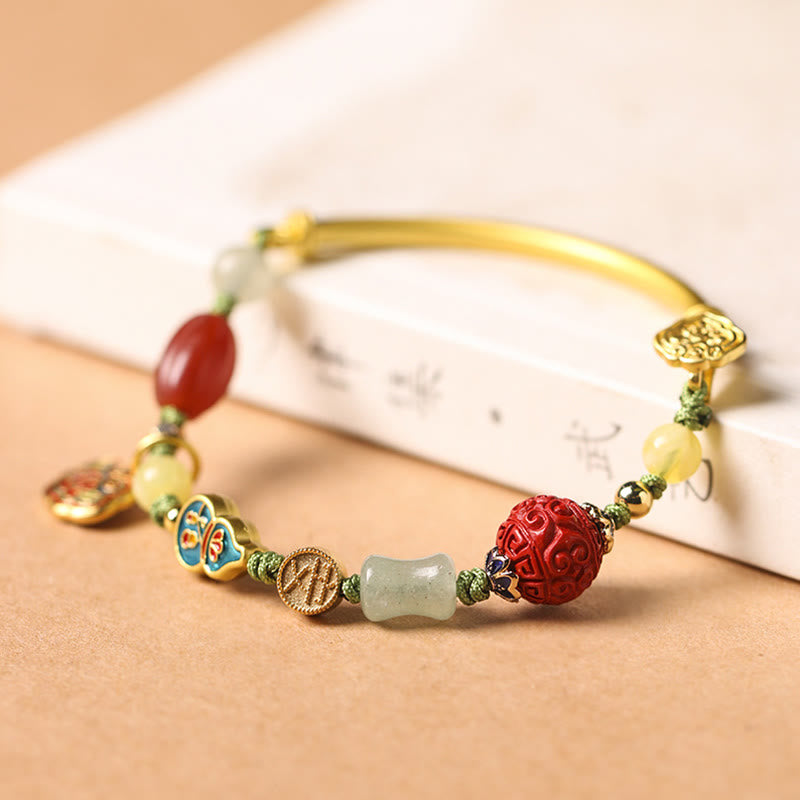 Buddha Stones Tibetan Auspicious Clouds Fortune Happiness Wealth Luck Bracelet - image 1