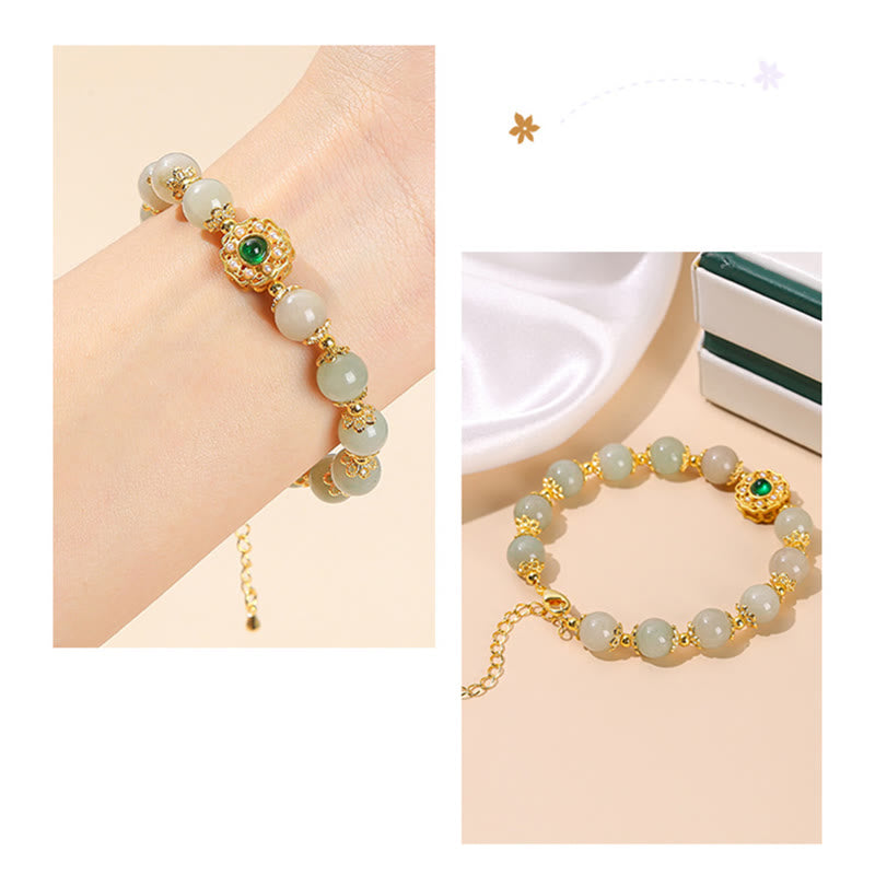 Buddha Stones Natural Jade Prosperity Bead Chain Bracelet - image 7