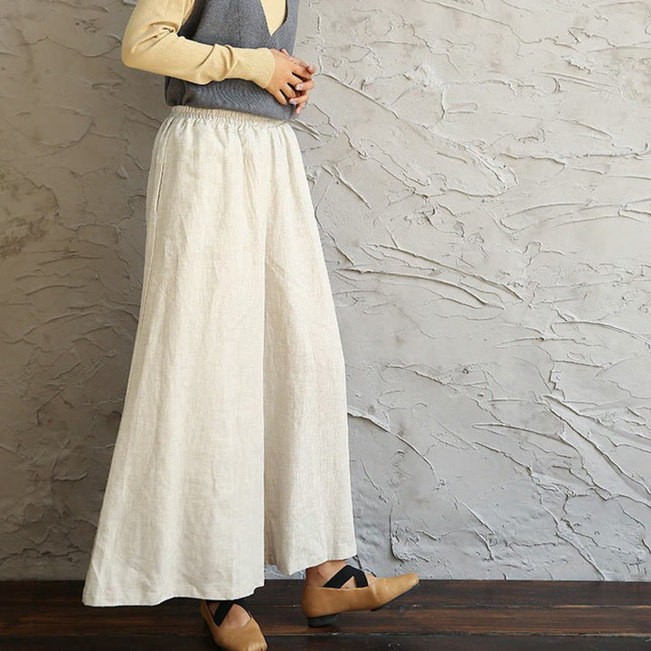 Buddha Stones Simple White Beige Pattern Meditation Spiritual Zen Practice Yoga Clothing Women's Clothes - Only White Trousers - US0-6，UK/AU4-8-10，EU32-38 (F) - image 9