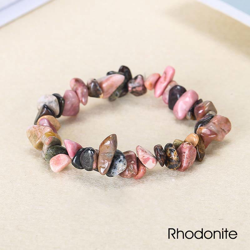 Natural Irregular Shape Crystal Stone Warmth Soothing Bracelet - Rhodonite(Wrist Circumference: 15-16cm) - image 46