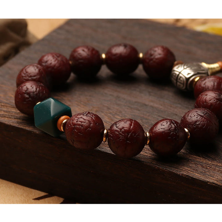 Buddha Stones Tibetan Bodhi Seed Agate Bead Luck Wealth Tassel Charm Wrist Mala - image 5