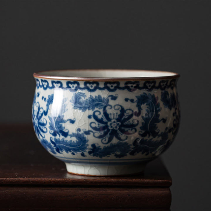 Buddha Stones Mountain Landscape Lotus Orchid Pavilion Gathering Ceramic Teacup Kung Fu Tea Cup - Lotus - 7.8cm*5.2cm*120ml - image 4