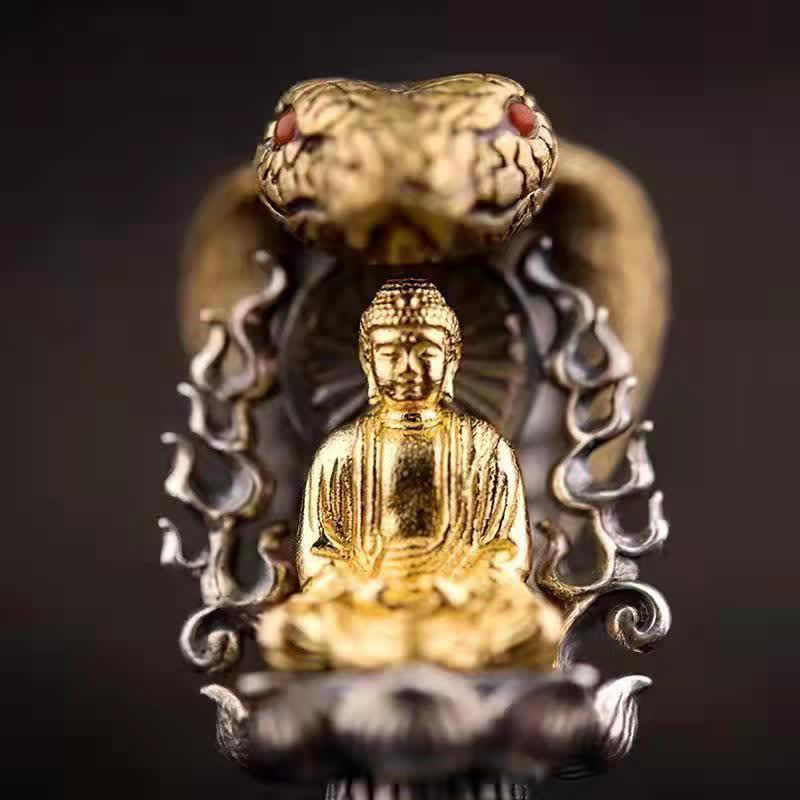 Buddha Stones Tibetan Om Mani Padme Hum Buddha Wealth Rotation Necklace Vajra Pendant - image 2