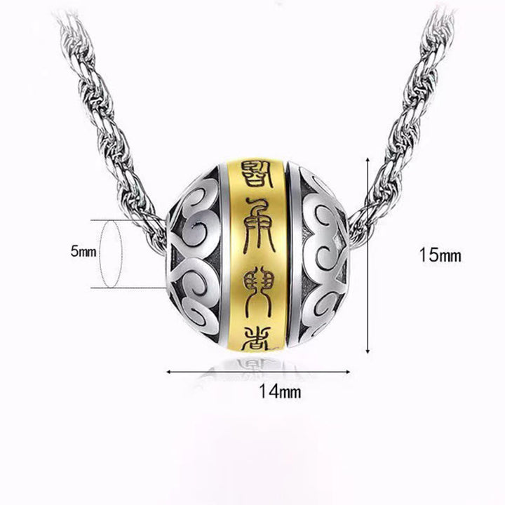Buddha Stones Taoist Nine-Character Mantra Engraved Amulet Balance Necklace Rotatable Pendant - image 5