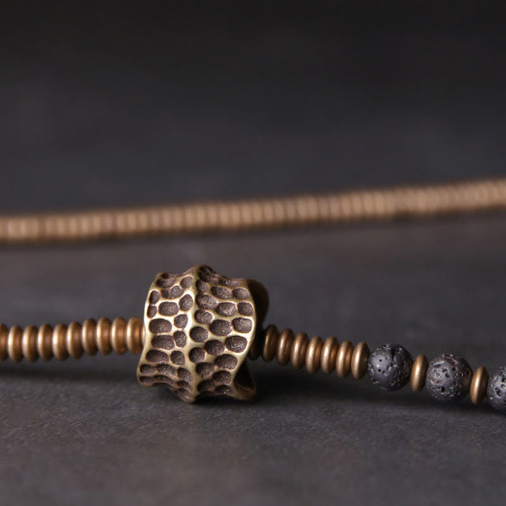 Buddha Stones Vintage Lava Rock Copper Healing Multilayered Bracelet - image 4