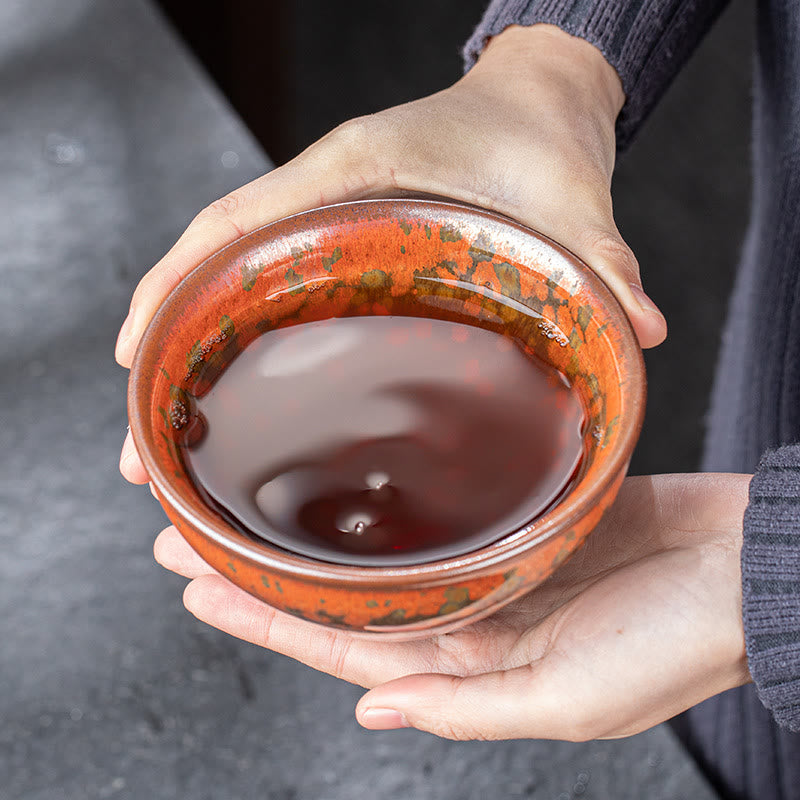Buddha Stones Blooming Flowers Pattern Chinese Jianzhan Kiln Change Ceramic Teacup Kung Fu Tea Cup Bowl - image 5