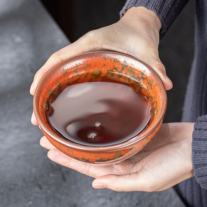Buddha Stones Blooming Flowers Pattern Chinese Jianzhan Kiln Change Ceramic Teacup Kung Fu Tea Cup Bowl - image 5