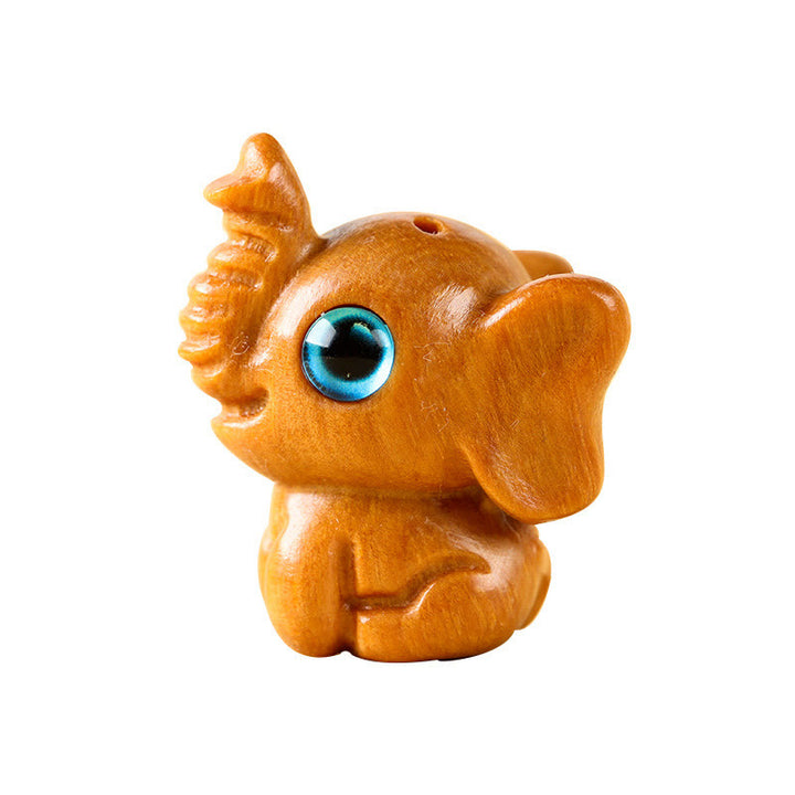 Buddha Stones Sandalwood Small Leaf Red Sandalwood Green Sandalwood Lucky Mini Elephant Carved Protection Decoration - image 9