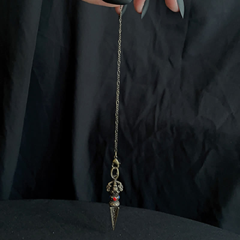 Buddha Stones Pentagram Eye of God Feather Hamsa Copper Healing Necklace Pendant Pendulum - image 16