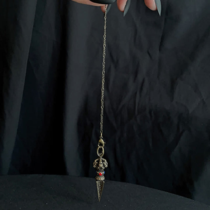 Buddha Stones Pentagram Eye of God Feather Hamsa Copper Healing Necklace Pendant Pendulum - image 16