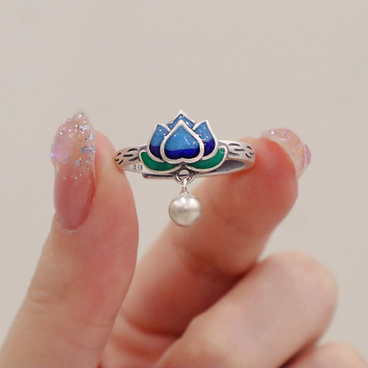 Buddha Stones Lotus Flower Pattern Enlightenment Ring - LOTUS SYMBOL(Enlightenment♥New Beginning) - image 4