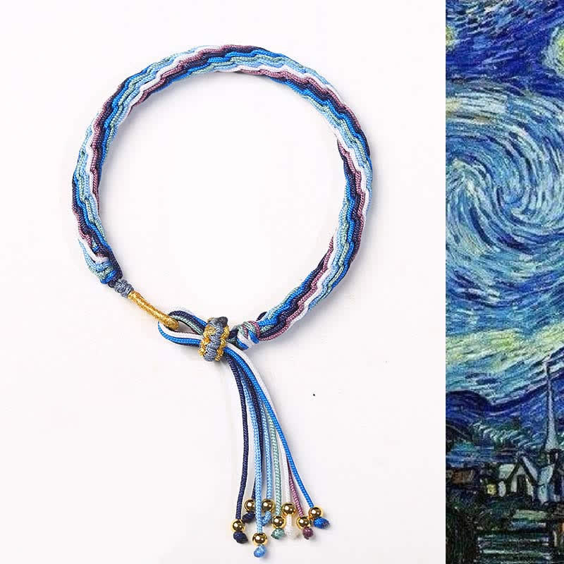 Reincarnation Knot Luck String Protection Braid Bracelet - Blue (Wrist Circumference 14-20cm) - image 2