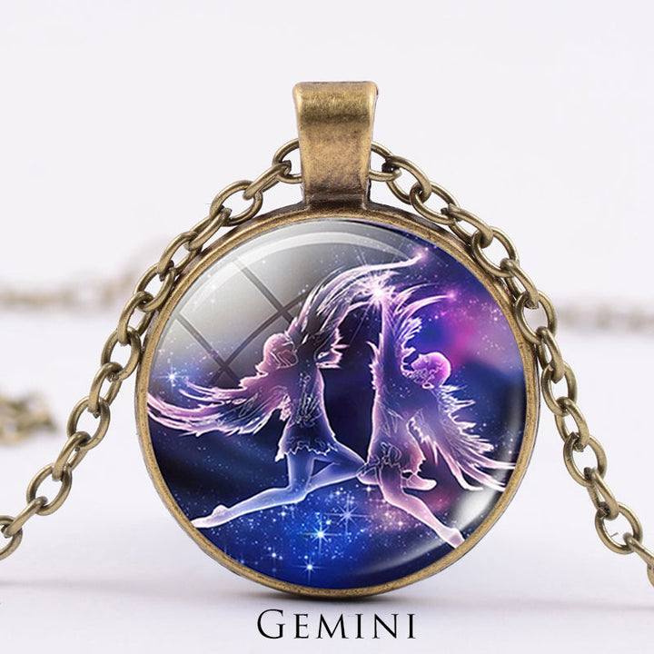 12 Constellations of the Zodiac Moon Starry Sky Protection Blessing Necklace Pendant - image 34