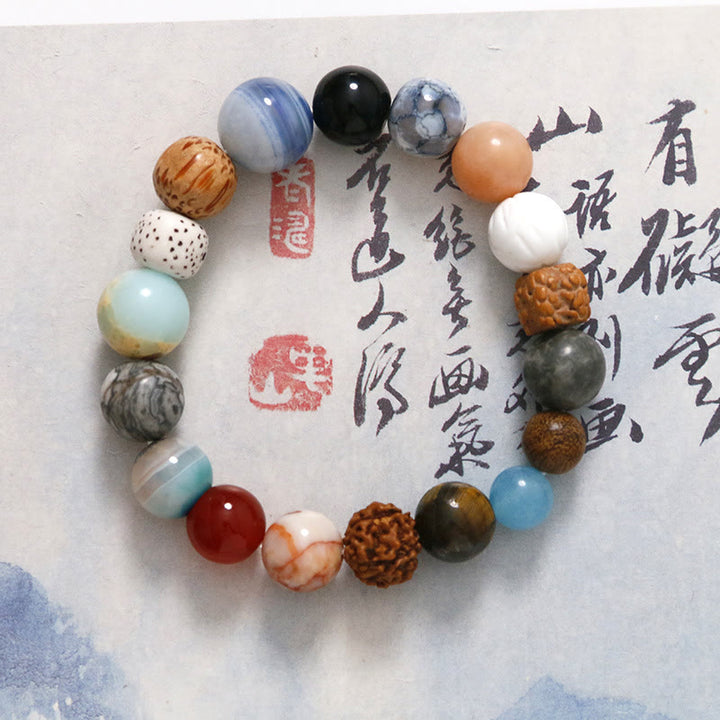 Buddha Stones Natural Bodhi Seed Crystal Stone Agate Keep Away Evil Spirits Bracelet - image 10