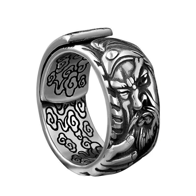 Buddha Stones Guan Gong Auspicious Clouds Amulet Wealth Ring - image 6