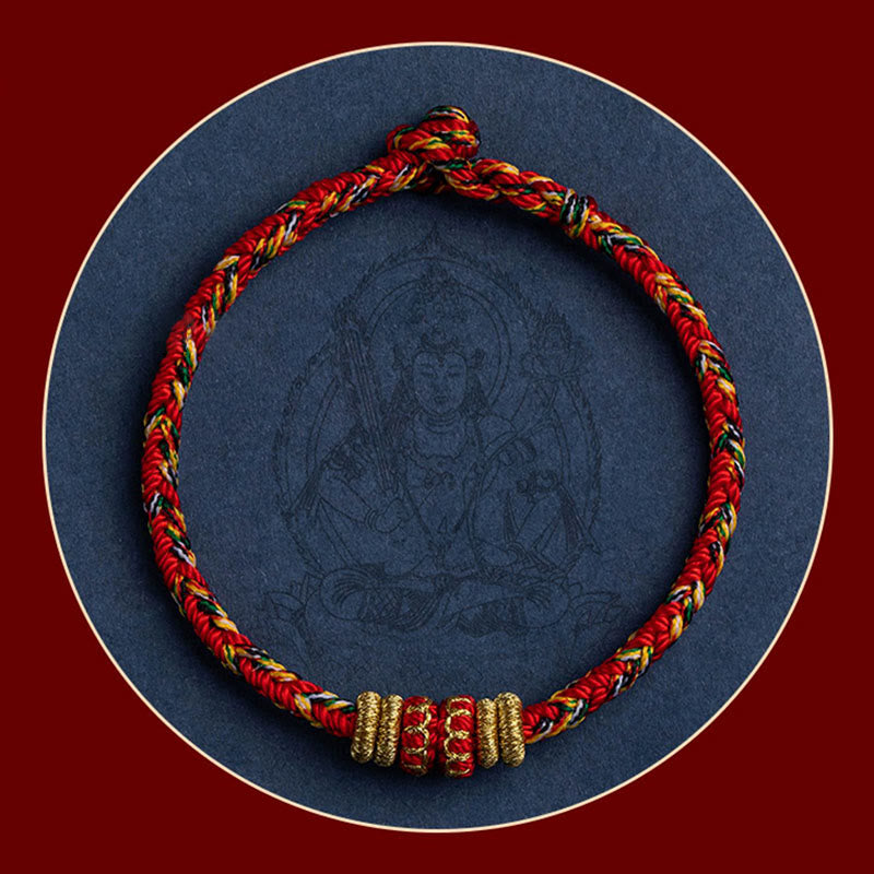 Buddha Stones Tibet Handmade Chinese Zodiac Natal Buddha Luck Strength Braided String Bracelet - image 9