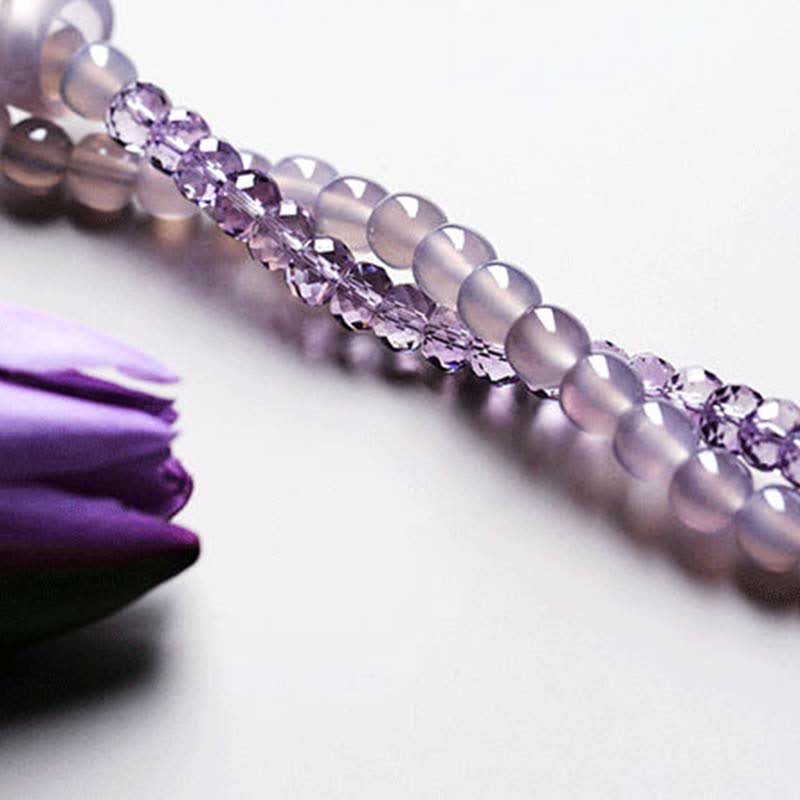 Buddha Stones Natural Amethyst Crystal Meditation Healing Bracelet - image 18
