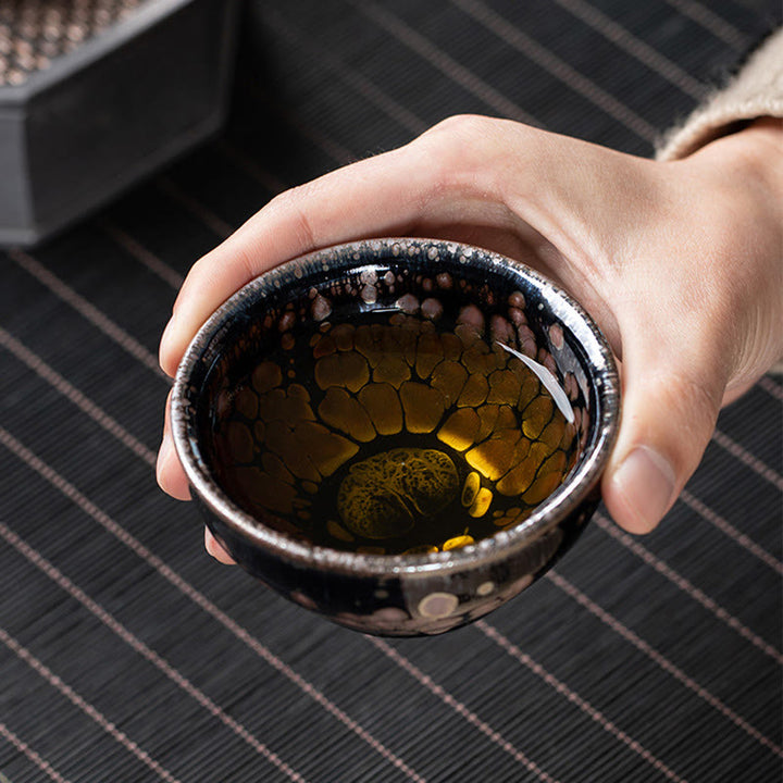 Buddha Stones Handmade Cherry Blossoms Sakura Design Chinese Jianzhan Ceramic Teacup Kung Fu Tea Cup - image 5