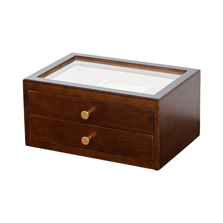 Buddha Stones Retro Solid Wood Jewelry Box Jewelry Storage Box With Drawer - image 19