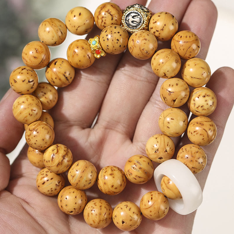 Buddha Stones Tibetan Natural Purple Gold Rat Bodhi Seed Wealth Double Wrap Bracelet - image 9