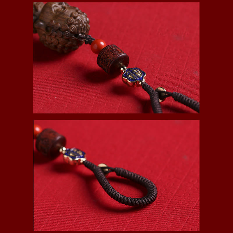 Chinese Zodiac Natal Buddha Green Sandalwood Om Mani Padme Hum Peace Key Chain - image 6