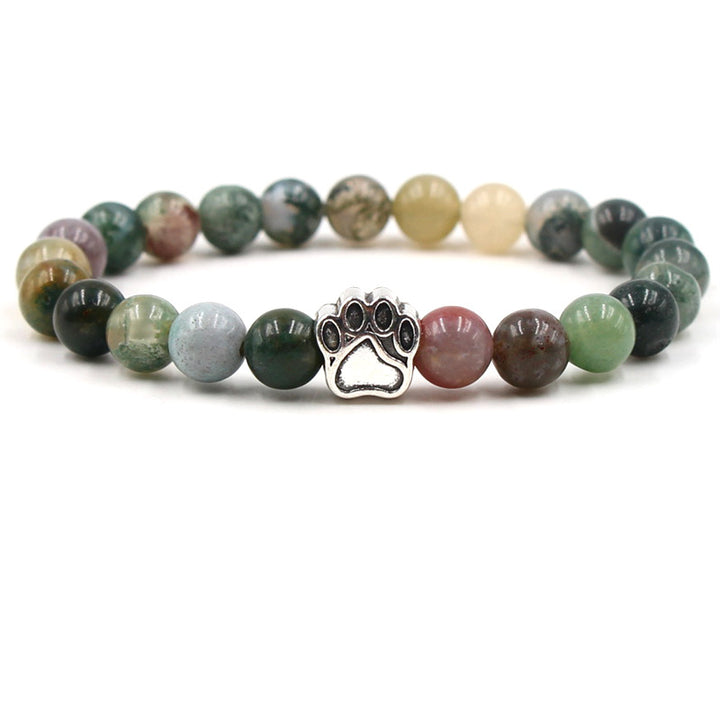 Indian Agate Green Agate Dog Paw Positive Calm Bracelet - Indian Agate (Cleansing ♥ Positive) - image 0