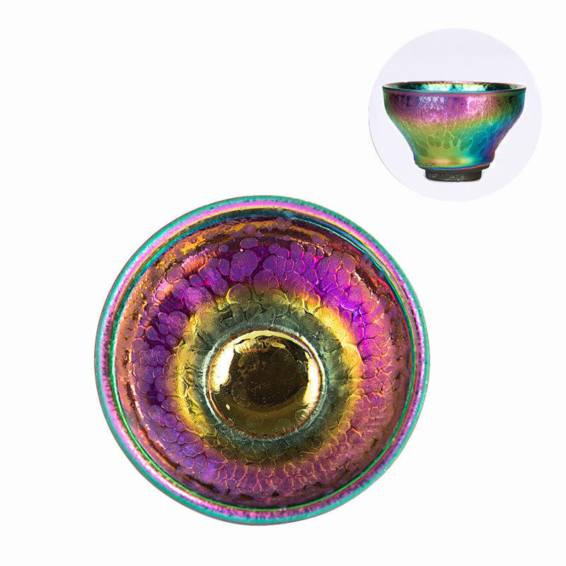 Buddha Stones Handmade Fairy Rainbow Chinese Jianzhan Ceramic Teacup Tenmoku Kung Fu Tea Cup - image 9
