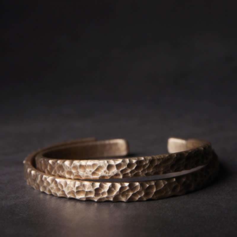 Buddha Stones Simple Design Copper Wealth Cuff Bracelet - image 6